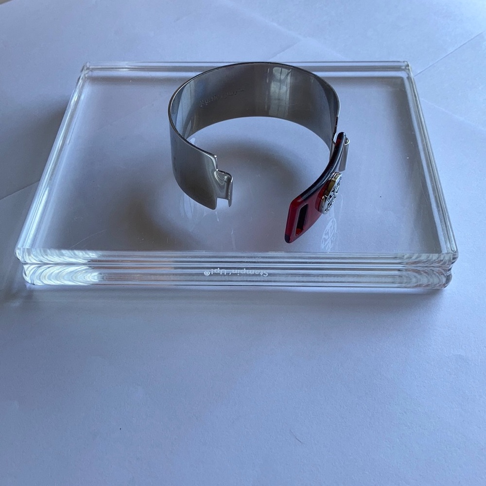 Rustic Cuff - Silver And Red - image 3